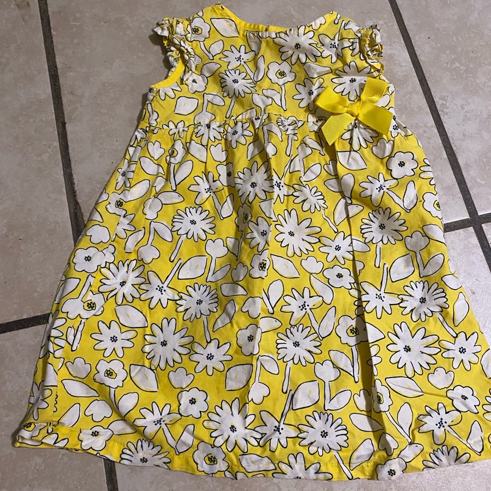 Carter's Yellow & White Floral Bow Girls' Dress